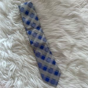 Calvin Klein Plaid Tie - Blue/Silver
